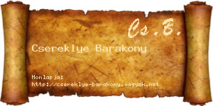 Csereklye Barakony névjegykártya
